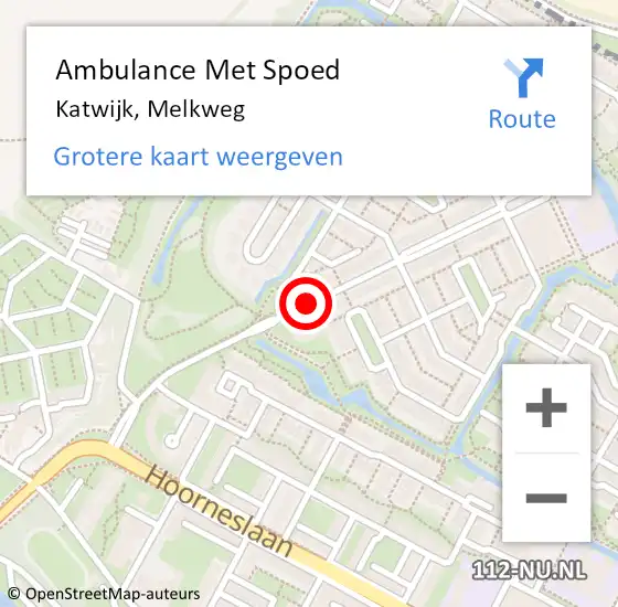 Locatie op kaart van de 112 melding: Ambulance Met Spoed Naar Katwijk, Melkweg op 17 februari 2018 20:26