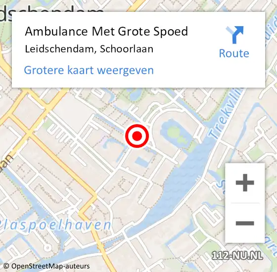Locatie op kaart van de 112 melding: Ambulance Met Grote Spoed Naar Leidschendam, Schoorlaan op 18 februari 2018 01:40