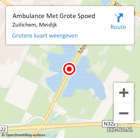 Locatie op kaart van de 112 melding: Ambulance Met Grote Spoed Naar Zuilichem, Meidijk op 18 februari 2018 02:24
