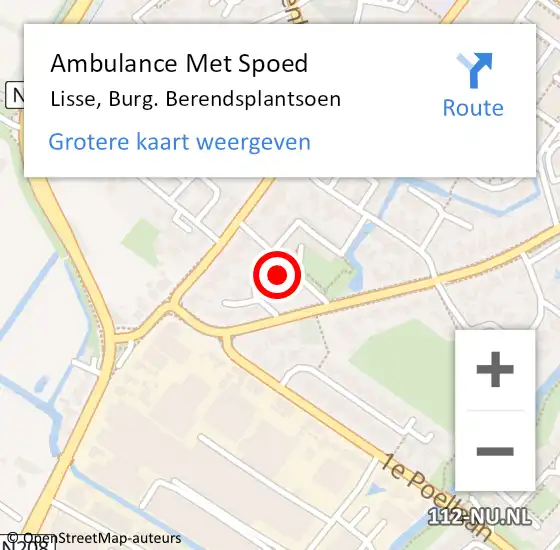 Locatie op kaart van de 112 melding: Ambulance Met Spoed Naar Lisse, Burg. Berendsplantsoen op 18 februari 2018 09:16