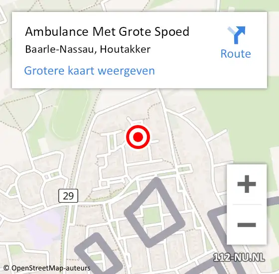 Locatie op kaart van de 112 melding: Ambulance Met Grote Spoed Naar Baarle-Nassau, Houtakker op 18 februari 2018 14:25