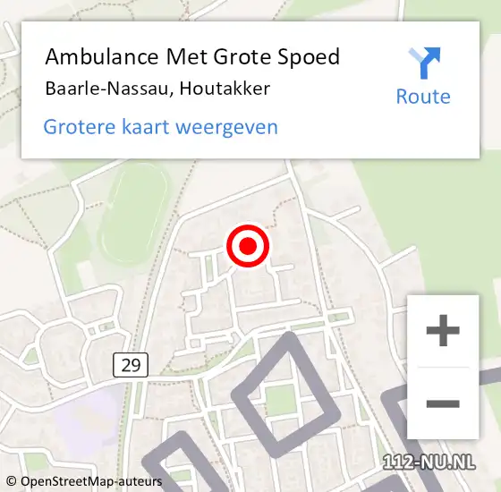 Locatie op kaart van de 112 melding: Ambulance Met Grote Spoed Naar Baarle-Nassau, Houtakker op 18 februari 2018 14:27