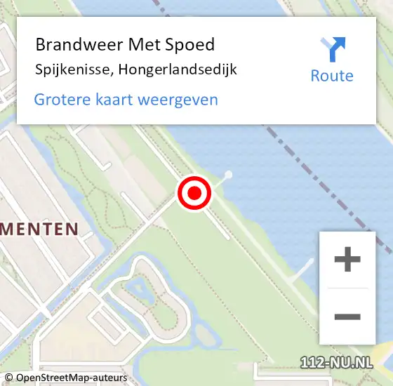 Locatie op kaart van de 112 melding: Brandweer Met Spoed Naar Spijkenisse, Hongerlandsedijk op 18 februari 2018 16:00