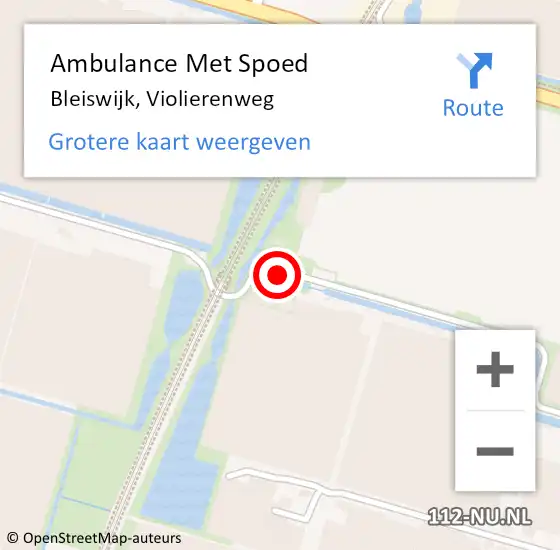 Locatie op kaart van de 112 melding: Ambulance Met Spoed Naar Bleiswijk, Violierenweg op 19 februari 2018 10:56
