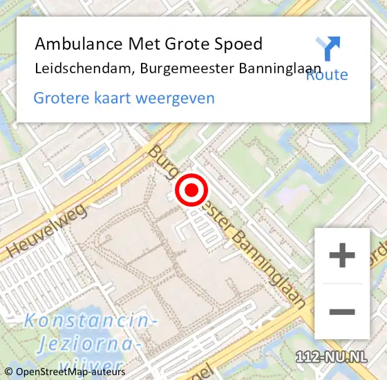 Locatie op kaart van de 112 melding: Ambulance Met Grote Spoed Naar Leidschendam, Burgemeester Banninglaan op 19 februari 2018 23:04