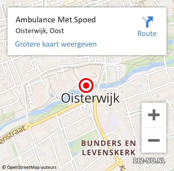 Locatie op kaart van de 112 melding: Ambulance Met Spoed Naar Oisterwijk, Oost op 20 februari 2018 15:04