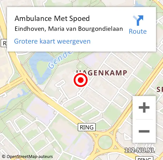 Locatie op kaart van de 112 melding: Ambulance Met Spoed Naar Eindhoven, Maria van Bourgondielaan op 20 februari 2018 15:22