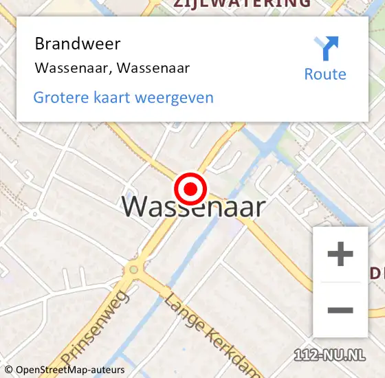 Locatie op kaart van de 112 melding: Brandweer Wassenaar, Wassenaar op 22 september 2013 18:20