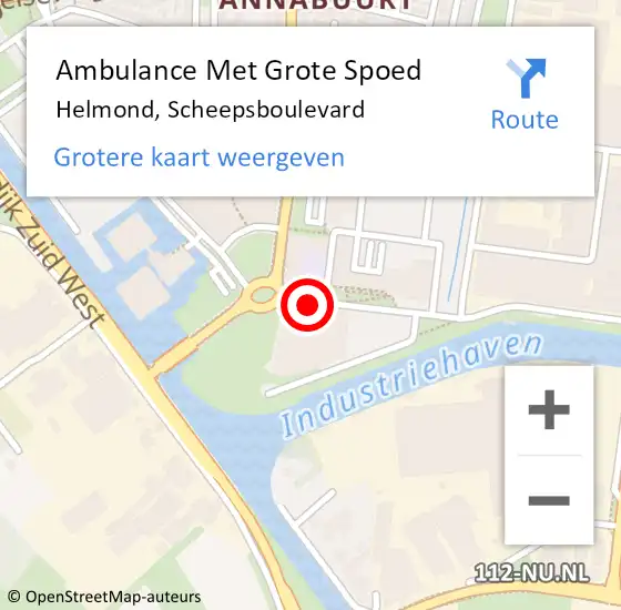 Locatie op kaart van de 112 melding: Ambulance Met Grote Spoed Naar Helmond, Scheepsboulevard op 20 februari 2018 23:39