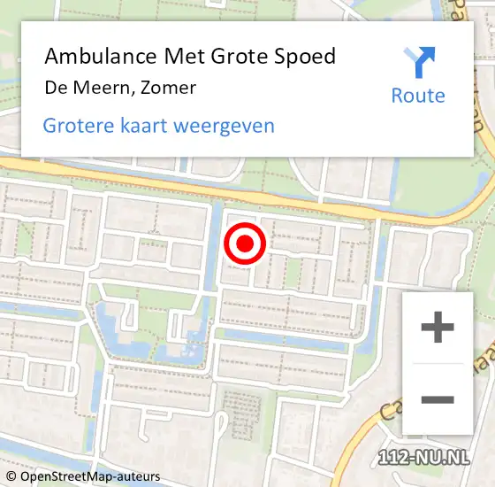 Locatie op kaart van de 112 melding: Ambulance Met Grote Spoed Naar De Meern, Zomer op 21 februari 2018 01:47