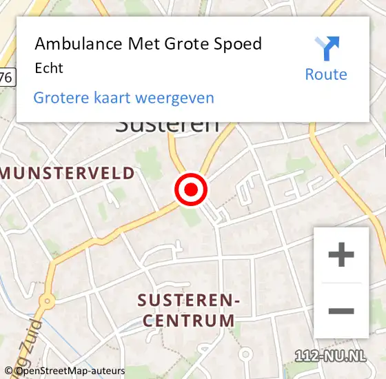 Locatie op kaart van de 112 melding: Ambulance Met Grote Spoed Naar Echt op 21 februari 2018 06:51