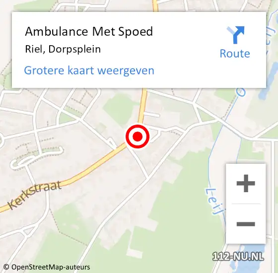 Locatie op kaart van de 112 melding: Ambulance Met Spoed Naar Riel, Dorpsplein op 21 februari 2018 07:36