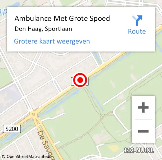 Locatie op kaart van de 112 melding: Ambulance Met Grote Spoed Naar Den Haag, Sportlaan op 21 februari 2018 14:42