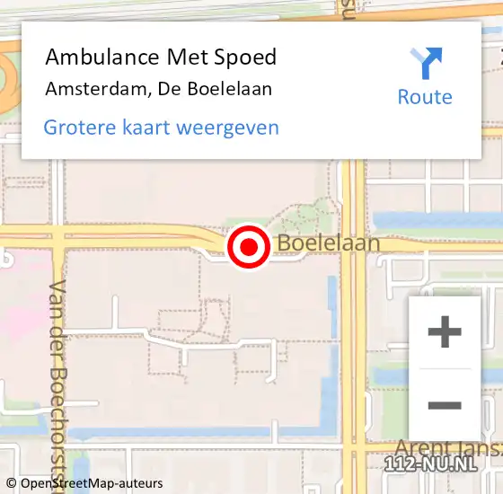 Locatie op kaart van de 112 melding: Ambulance Met Spoed Naar Amsterdam, De Boelelaan op 21 februari 2018 21:50