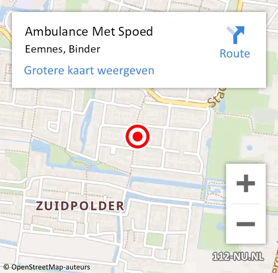 Locatie op kaart van de 112 melding: Ambulance Met Spoed Naar Eemnes, Binder op 22 februari 2018 08:33