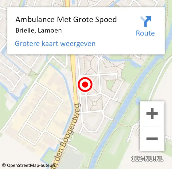 Locatie op kaart van de 112 melding: Ambulance Met Grote Spoed Naar Brielle, Lamoen op 22 februari 2018 18:33