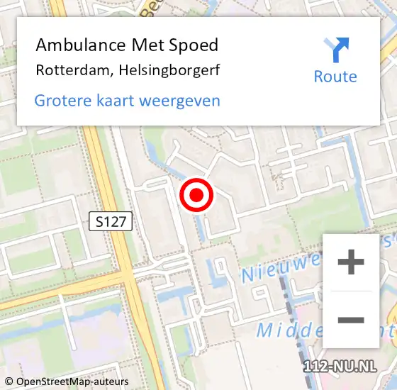 Locatie op kaart van de 112 melding: Ambulance Met Spoed Naar Rotterdam, Helsingborgerf op 23 februari 2018 07:29