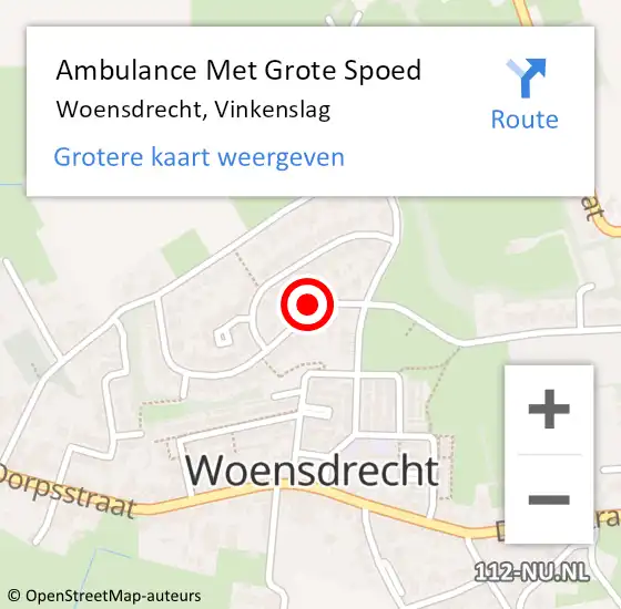 Locatie op kaart van de 112 melding: Ambulance Met Grote Spoed Naar Woensdrecht, Vinkenslag op 23 februari 2018 09:42
