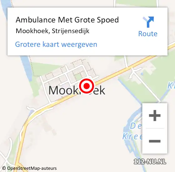 Locatie op kaart van de 112 melding: Ambulance Met Grote Spoed Naar Mookhoek, Mookhoek op 23 februari 2018 17:50