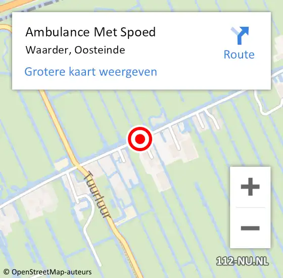 Locatie op kaart van de 112 melding: Ambulance Met Spoed Naar Waarder, Oosteinde op 23 februari 2018 18:37