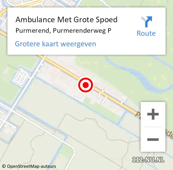 Locatie op kaart van de 112 melding: Ambulance Met Grote Spoed Naar Purmerend, Purmerenderweg P op 23 februari 2018 23:04