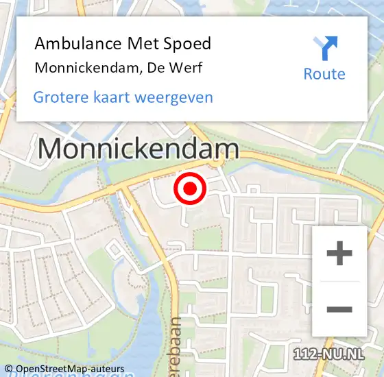 Locatie op kaart van de 112 melding: Ambulance Met Spoed Naar Monnickendam, De Werf op 24 februari 2018 02:17
