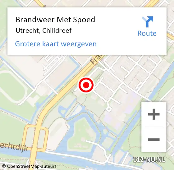 Locatie op kaart van de 112 melding: Brandweer Met Spoed Naar Utrecht, Chilidreef op 24 februari 2018 03:01
