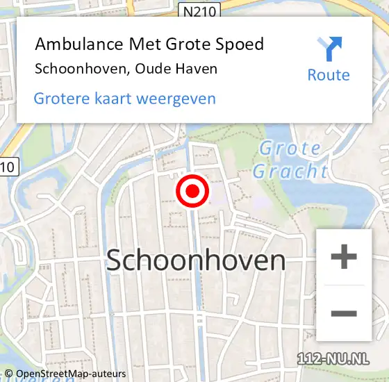 Locatie op kaart van de 112 melding: Ambulance Met Grote Spoed Naar Schoonhoven, Oude Haven op 24 februari 2018 14:43