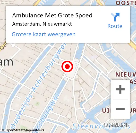 Locatie op kaart van de 112 melding: Ambulance Met Grote Spoed Naar Amsterdam, Nieuwmarkt op 24 februari 2018 17:00