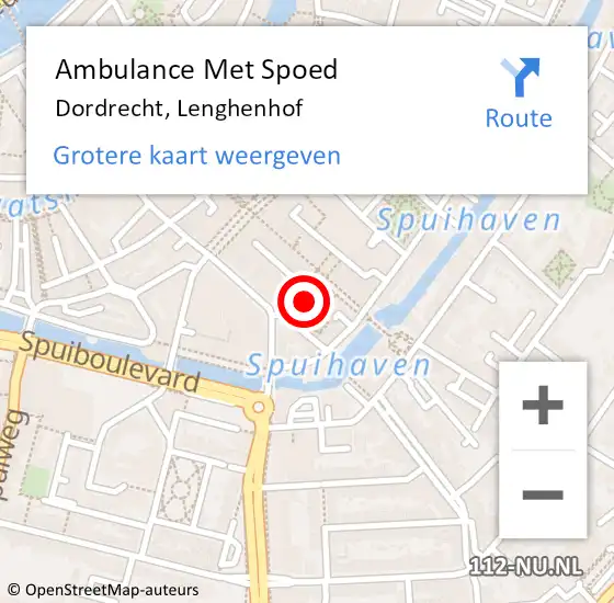 Locatie op kaart van de 112 melding: Ambulance Met Spoed Naar Dordrecht, Lenghenhof op 24 februari 2018 17:36