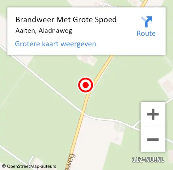 Locatie op kaart van de 112 melding: Brandweer Met Grote Spoed Naar Aalten, Aladnaweg op 25 februari 2018 00:50