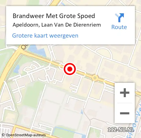 Locatie op kaart van de 112 melding: Brandweer Met Grote Spoed Naar Apeldoorn, Laan Van De Dierenriem op 25 februari 2018 01:04