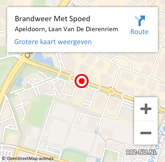 Locatie op kaart van de 112 melding: Brandweer Met Spoed Naar Apeldoorn, Laan Van De Dierenriem op 25 februari 2018 01:06