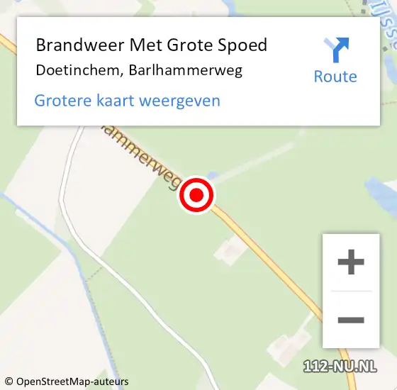 Locatie op kaart van de 112 melding: Brandweer Met Grote Spoed Naar Doetinchem, Barlhammerweg op 25 februari 2018 01:45
