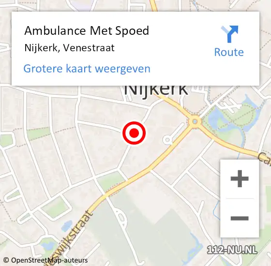 Locatie op kaart van de 112 melding: Ambulance Met Spoed Naar Nijkerk, Venestraat op 25 februari 2018 16:01