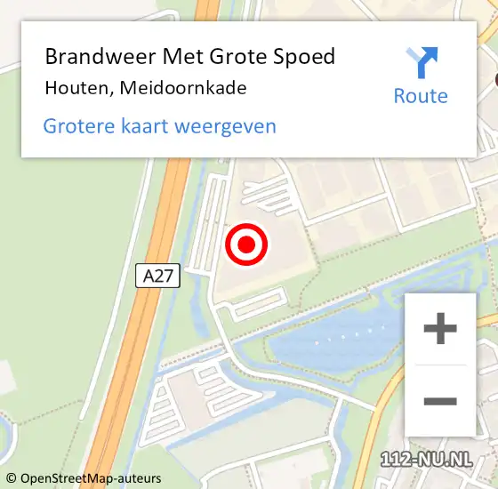 Locatie op kaart van de 112 melding: Brandweer Met Grote Spoed Naar Houten, Meidoornkade op 25 februari 2018 16:53