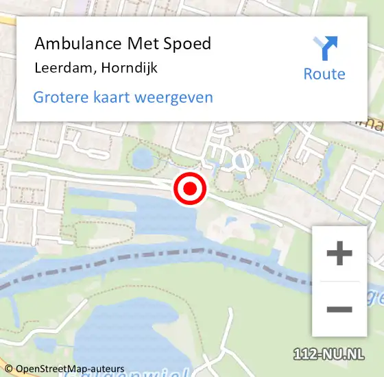Locatie op kaart van de 112 melding: Ambulance Met Spoed Naar Leerdam, Horndijk op 25 februari 2018 17:47