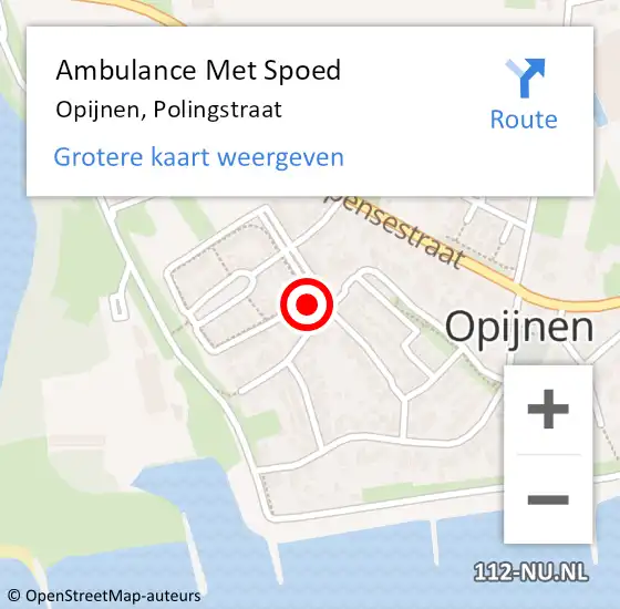 Locatie op kaart van de 112 melding: Ambulance Met Spoed Naar Opijnen, Polingstraat op 25 februari 2018 18:43