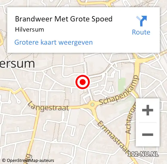 Locatie op kaart van de 112 melding: Brandweer Met Grote Spoed Naar Hilversum op 25 februari 2018 21:37