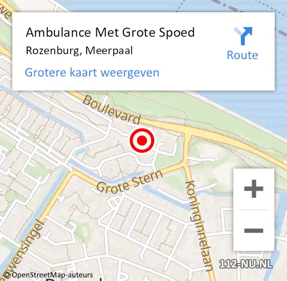 Locatie op kaart van de 112 melding: Ambulance Met Grote Spoed Naar Rozenburg, Meerpaal op 25 februari 2018 23:02
