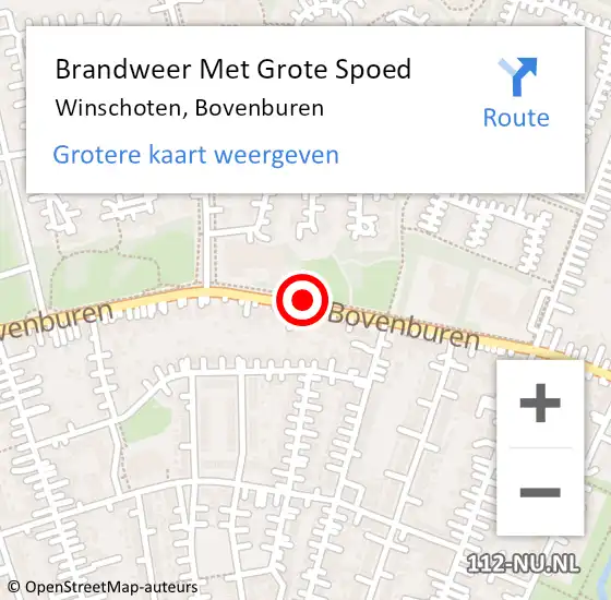 Locatie op kaart van de 112 melding: Brandweer Met Grote Spoed Naar Winschoten, Bovenburen op 26 februari 2018 00:51