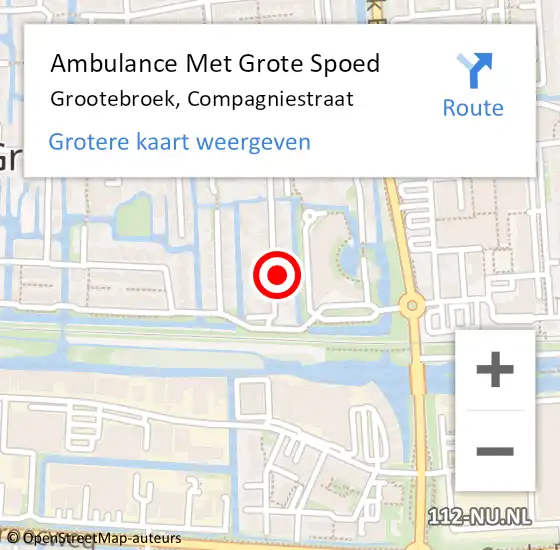 Locatie op kaart van de 112 melding: Ambulance Met Grote Spoed Naar Grootebroek, Compagniestraat op 26 februari 2018 02:35