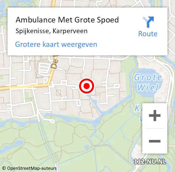 Locatie op kaart van de 112 melding: Ambulance Met Grote Spoed Naar Spijkenisse, Karperveen op 26 februari 2018 08:27