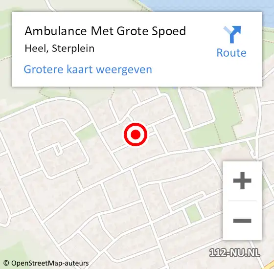 Locatie op kaart van de 112 melding: Ambulance Met Grote Spoed Naar Heel, Sterplein op 26 februari 2018 13:11