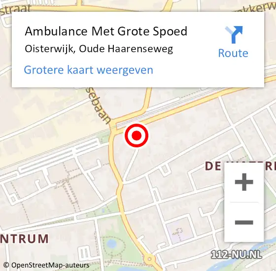 Locatie op kaart van de 112 melding: Ambulance Met Grote Spoed Naar Oisterwijk, Oude Haarenseweg op 26 februari 2018 18:39