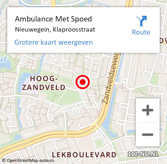 Locatie op kaart van de 112 melding: Ambulance Met Spoed Naar Nieuwegein, Klaproosstraat op 27 februari 2018 02:24