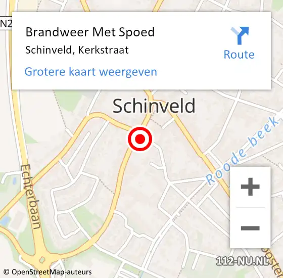 Locatie op kaart van de 112 melding: Brandweer Met Spoed Naar Schinveld, Kerkstraat op 27 februari 2018 18:02