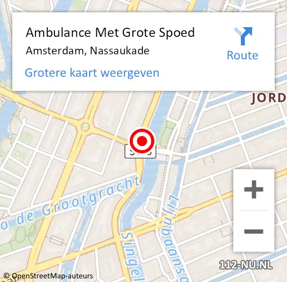 Locatie op kaart van de 112 melding: Ambulance Met Grote Spoed Naar Amsterdam, Nassaukade op 27 februari 2018 18:03