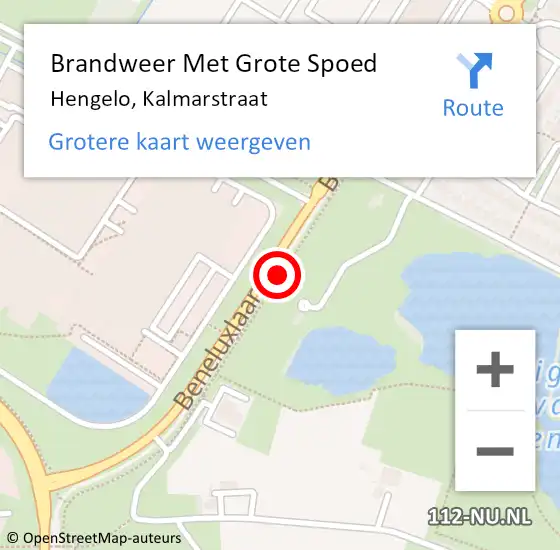 Locatie op kaart van de 112 melding: Brandweer Met Grote Spoed Naar Hengelo, Kalmarstraat op 27 februari 2018 19:14