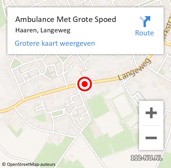 Locatie op kaart van de 112 melding: Ambulance Met Grote Spoed Naar Haaren, Langeweg op 17 februari 2014 15:49